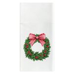 Set de 6 Porta Cubiertos Navideños de Papel 40 x 40 cm Diseño de Guirnalda