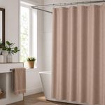 Set de Cortina para Baño con Liner y Ganchos 14 Piezas Diseño Texturizado Color Café