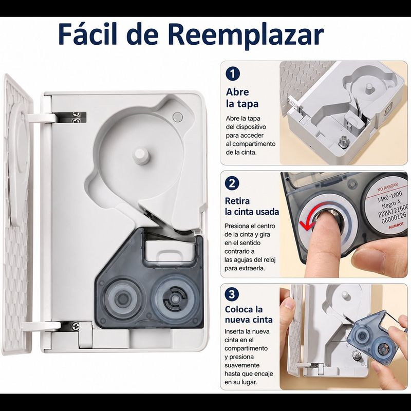 Cinta para Etiquetadora B18 y N1 para Transferencia Térmica Color Azul