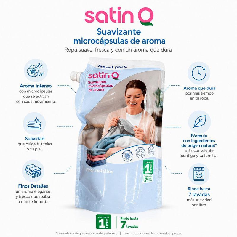 Suavizante de Telas Doypack 1 L Perlas de Aroma Finos Detalles