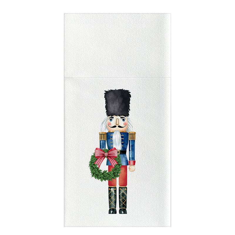 Set de 6 Porta Cubiertos Navideños de Papel 40 x 40 cm Diseño de Cascanueces