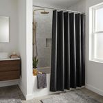 Set de Cortina para Baño con Liner y Ganchos 14 Piezas Diseño Texturizado Color Negro