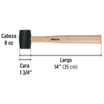 Mazo de Hule Mango de Madera 8 oz