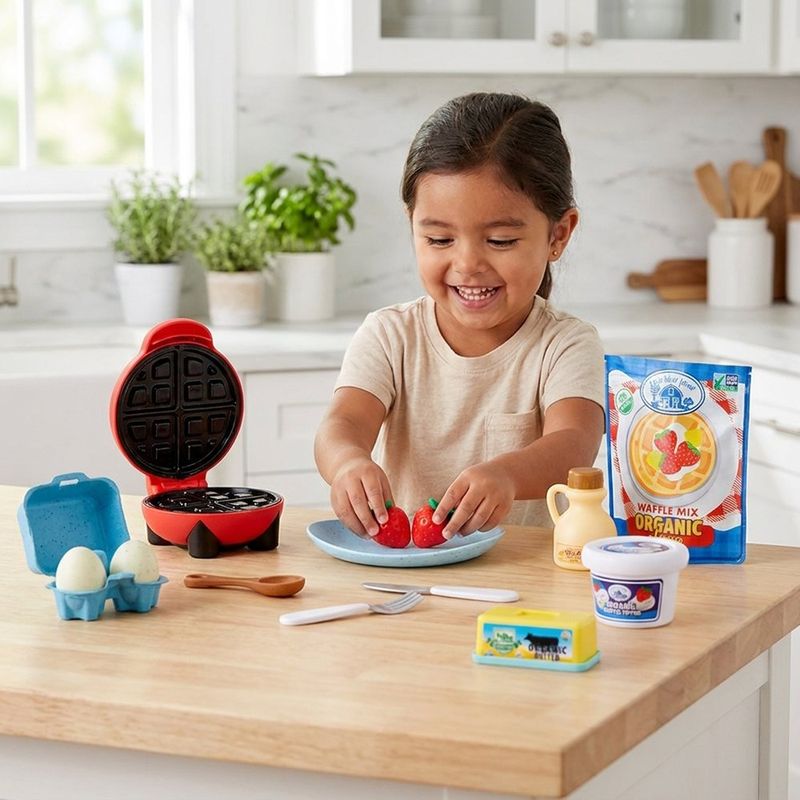 Set de Waffles Infantiles con Máquina y Accesorios Moldeables de Cocina