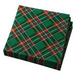 Set de 20 Servilletas Navideñas de 3 Capas 33 x 33 cm Cuadros Verdes