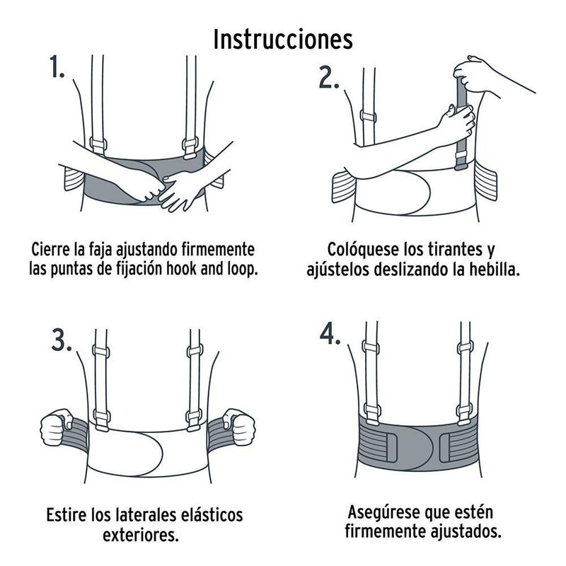 Faja Lumbar Tipo Cinturón con Tirantes Talla S