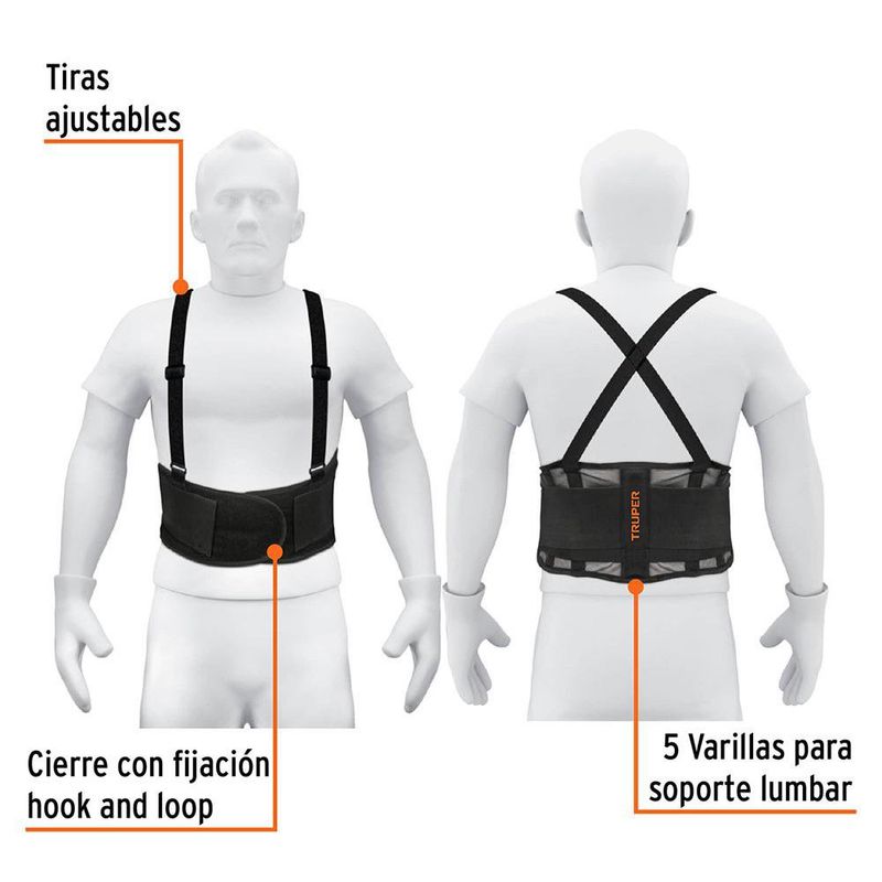 Faja Lumbar Tipo Cinturón con Tirantes Talla S