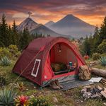 Carpa Tipo Iglú para 4 Personas Fresno IV de 240 x 210 x 150 cm Roja