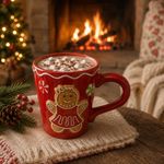 Taza de Cerámica de Dolomita 11.5 oz para Bebidas Calientes Diseño Galleta de Jengibre