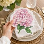 Set de 20 Servilletas de Papel 33 x 33 cm de 3 Capas con Hortensia Rosa