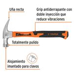 Martillo de Uña Recta Mango de Fibra de Vidrio 16 oz
