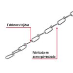 Cadena Galvanizada Doble Aro de 198 Libras Venta por Metro