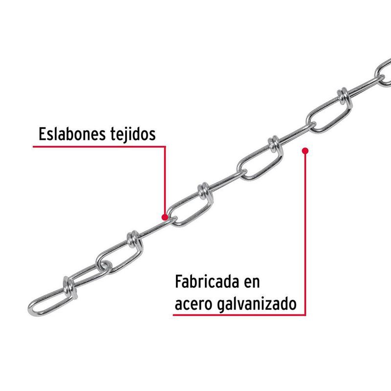 Cadena Galvanizada Doble Aro de 198 Libras Venta por Metro