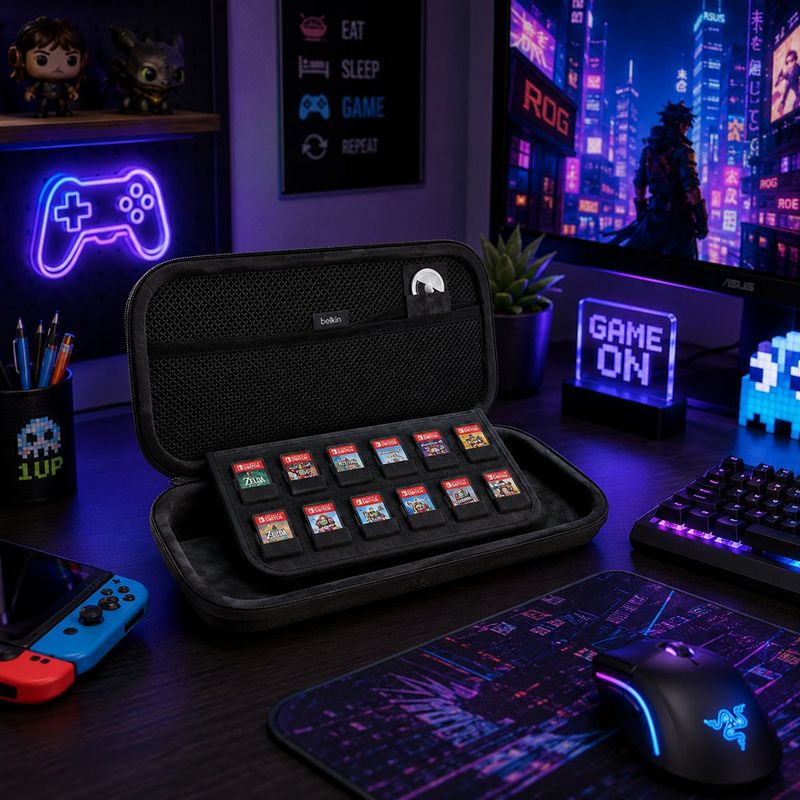 Estuche de Viaje para Nintendo Switch 2 con Compartimento para Juegos Negro