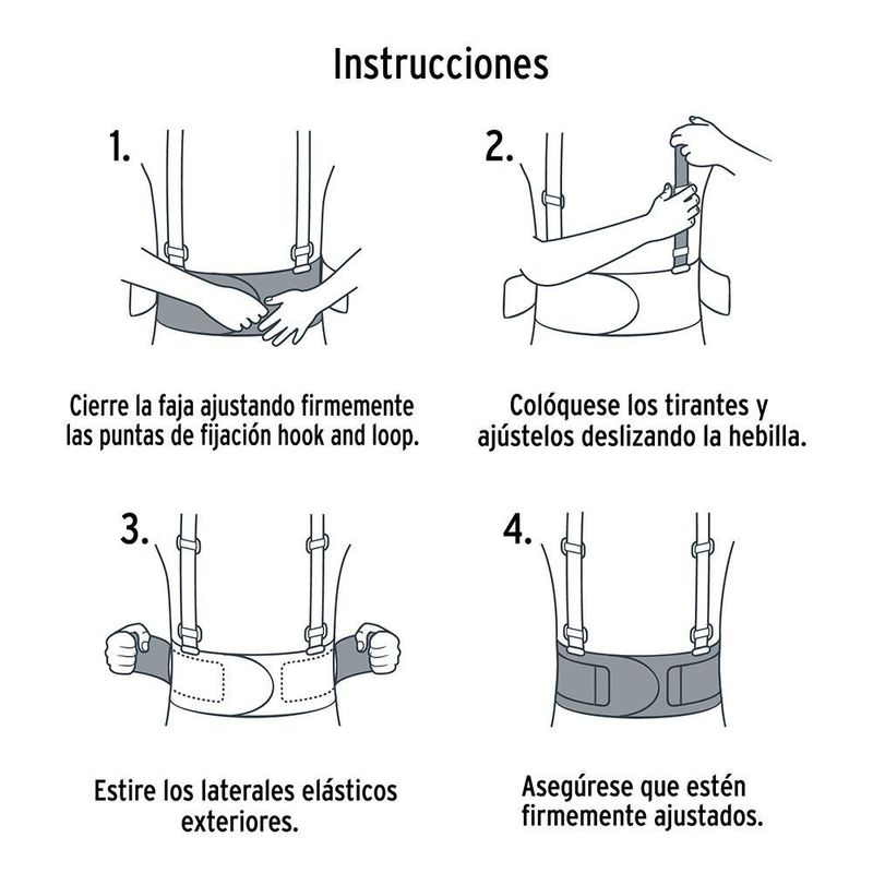 Faja Lumbar Tipo Cinturón con Tirantes Talla XL
