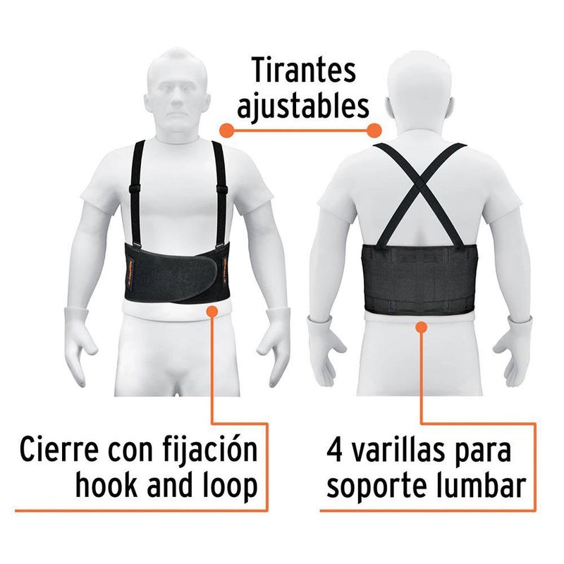 Faja Lumbar Tipo Cinturón con Tirantes Talla XL