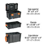 Caja para Herramientas Desmontable 3 en 1 con Ruedas 53 Litros Negro con Naranja