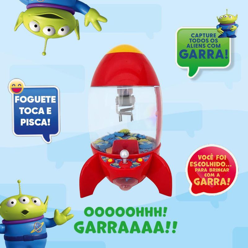 Máquina de Gancho Disney Pixar Toy Story Aliens Multicolor