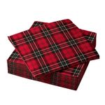 Set de 20 Servilletas Navideñas de 3 Capas 33 x 33 cm Cuadros Rojos y Negros