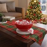 Bowl de Cerámica de Dolomita para Snacks Diseño Bastón Navideño Rojo y Blanco