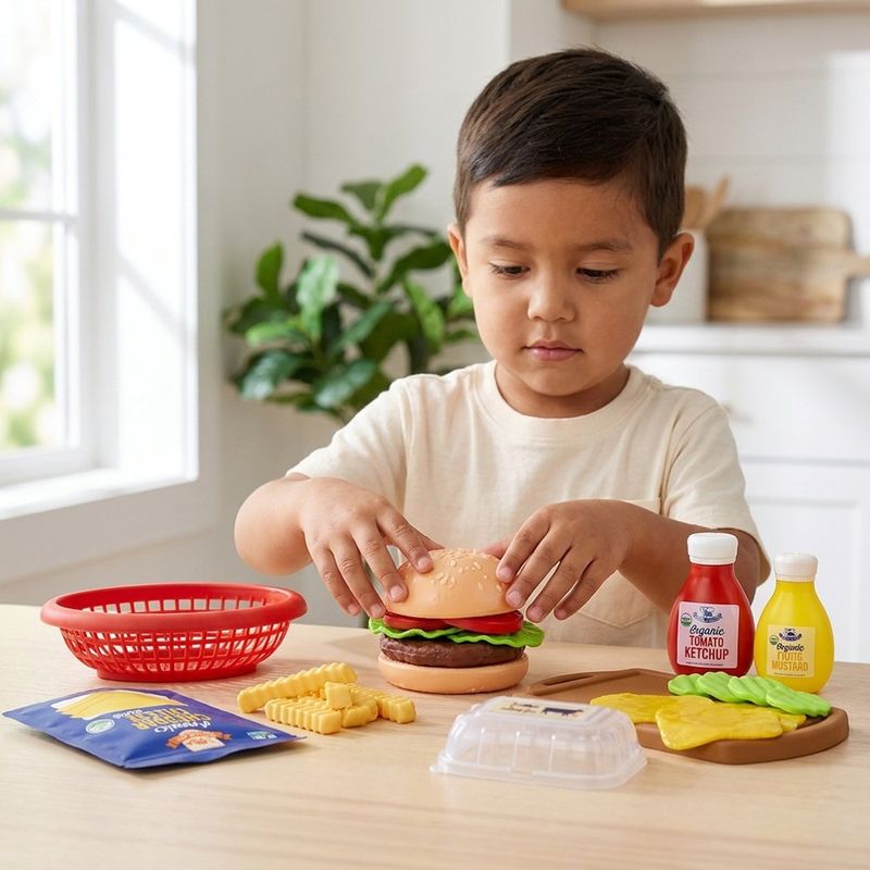 Set de Hamburguesas con Ingredientes y Accesorios de Juguete