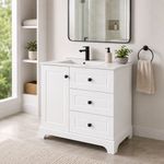 Vanity Blanco Blake con Lavamanos y Gavetas 32 plg Color Blanco