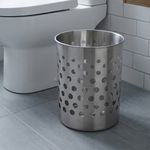 Set de 4 Accesorios para Baño Material Metálico con Diseño Perforado Color Plateado