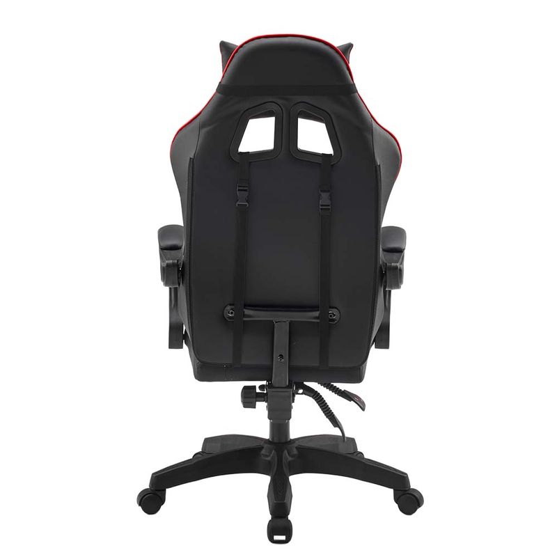 Silla Gamer Reclinable color Negro con Rojo