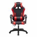Silla Gamer Reclinable color Negro con Rojo