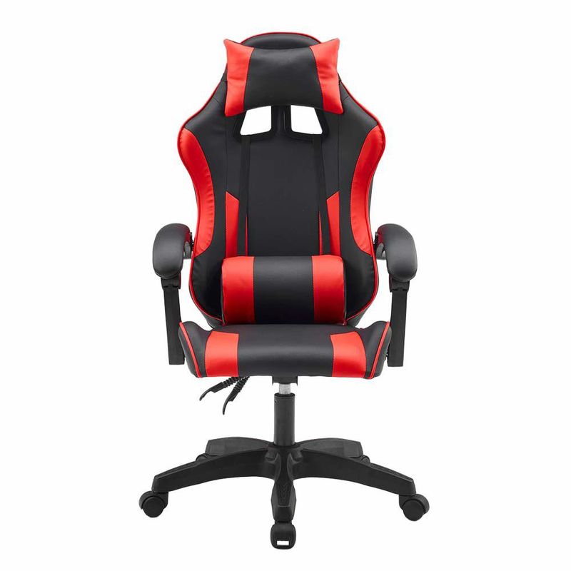 Silla Gamer Reclinable color Negro con Rojo