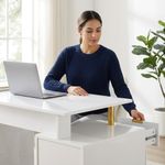Escritorio con Cajones Elegance Blanco y Dorado