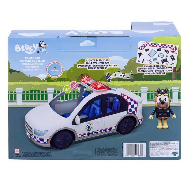 Carro de Policía Bluey con Figura de Perro Policía y Sonidos