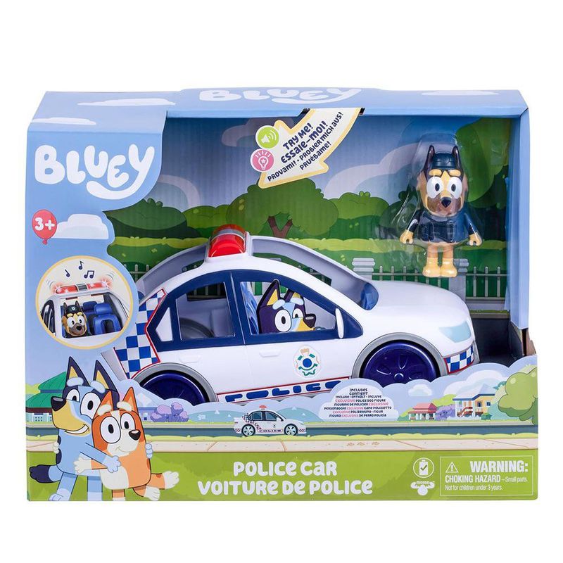 Carro de Policía Bluey con Figura de Perro Policía y Sonidos
