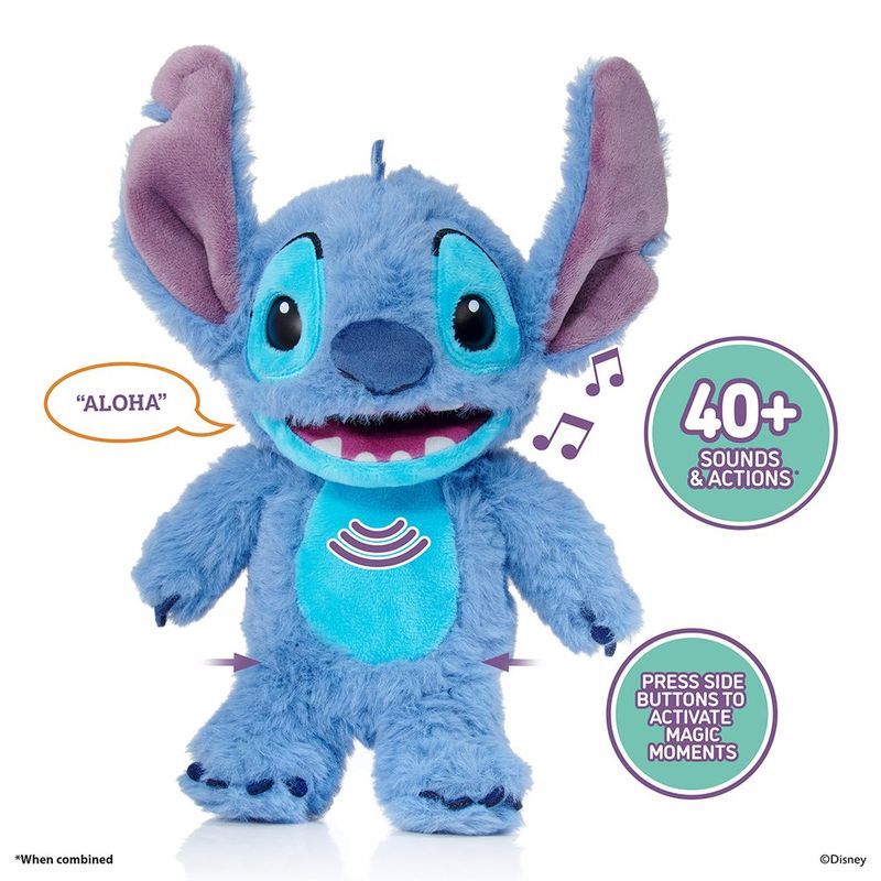 Peluche Interactivo Disney Stitch Palm Puppetronic 40+ Sonidos y Movimientos