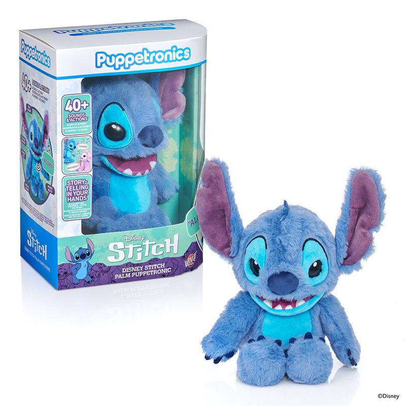 Peluche Interactivo Disney Stitch Palm Puppetronic 40+ Sonidos y Movimientos