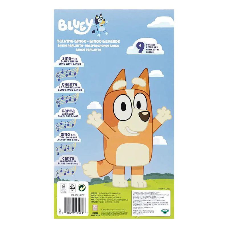Peluche Interactivo Bingo Bluey con Sonidos y Frases