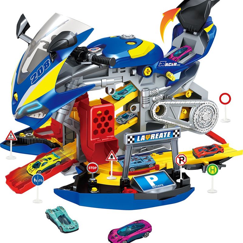 Motocicleta de Juguete Armable Racer en Color Azul con 49 Piezas