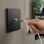 Toma Coaxial Tipo F Nobile para Señal de TV Empotrable Color Negro