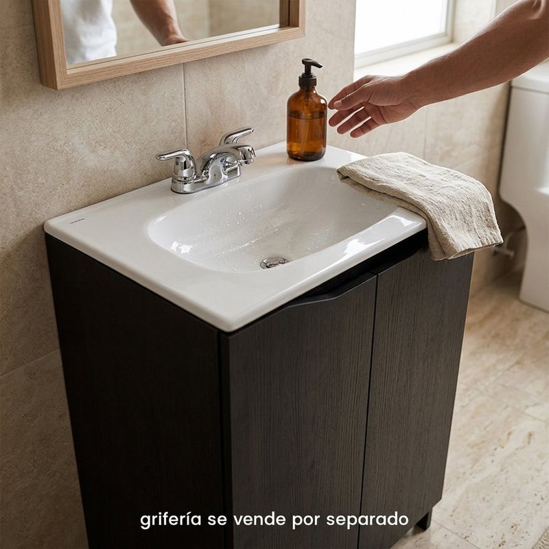 Mueble de Baño Aluvia Esencial con Lavamanos de Porcelana 86.4 x 60 x 45 cm