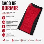 Sleeping Bag Verano Tipo Envelope de 180 x 75 cm Rojo para Camping