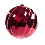 Esfera Colgante Navideña Tipo Calabaza con Glitter para Árbol 20 cm Café