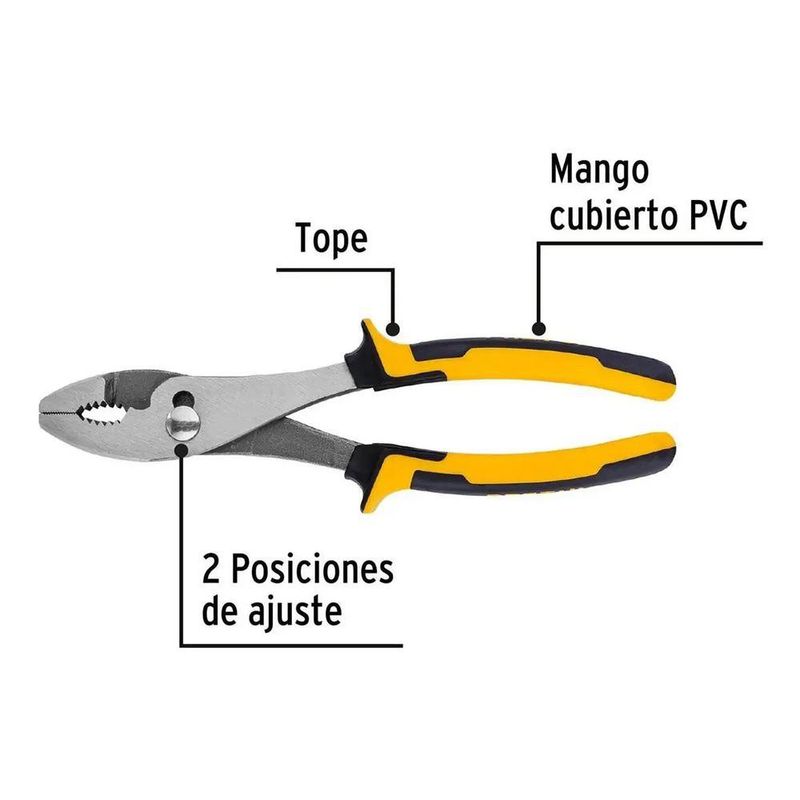 Pinza de Chofer 10 plg con Mango Comfort Grip Color Amarillo