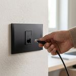 Toma RJ45 Cat6 Nobile para Internet y Redes Ethernet Empotrable Negro