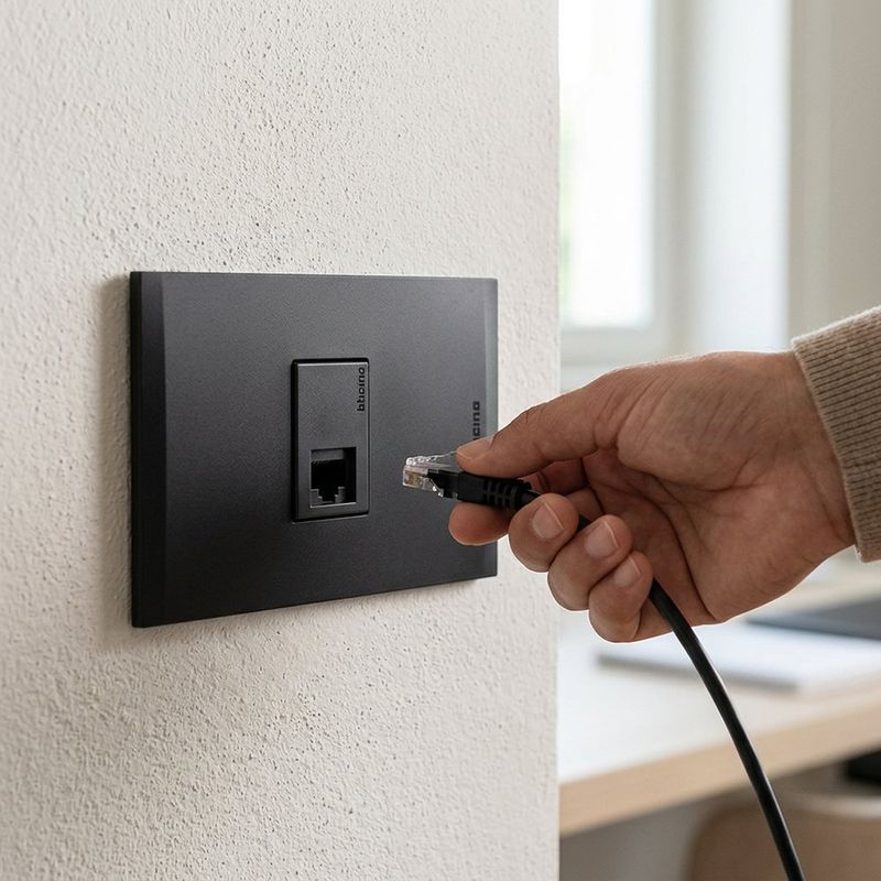Toma RJ45 Cat6 Nobile para Internet y Redes Ethernet Empotrable Negro