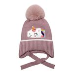 Gorro Infantil de Unicornio con Pompón y Orejeras