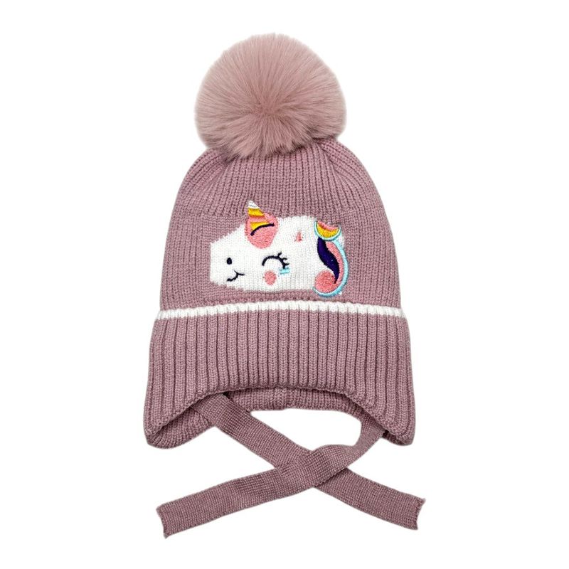 Gorro Infantil de Unicornio con Pompón y Orejeras