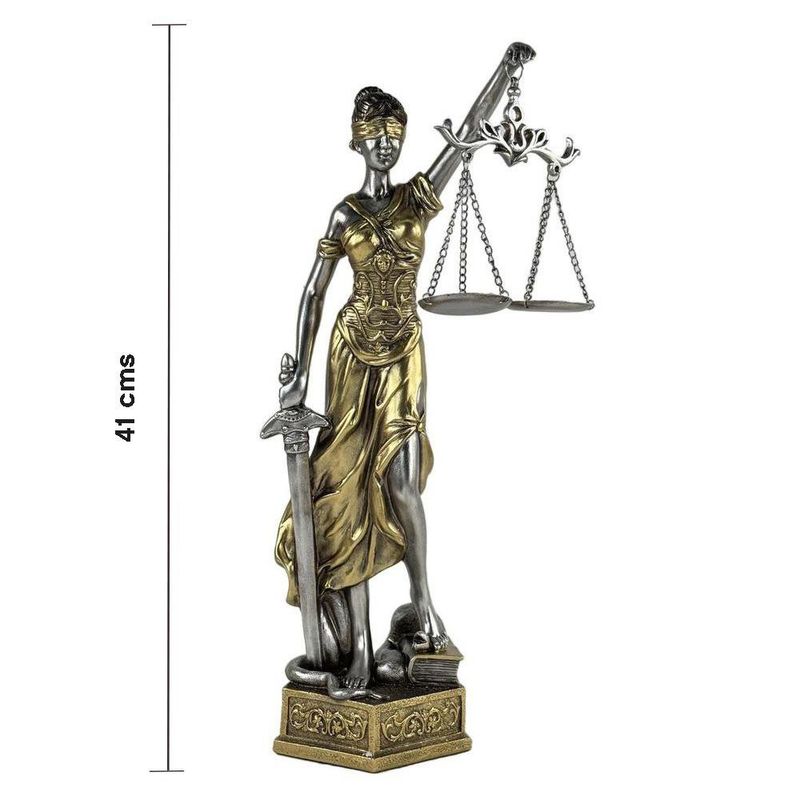 Figura Decorativa Dama de la Justicia 41 cm Color Dorado Mate