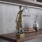 Figura Decorativa Dama de la Justicia 41 cm Color Dorado Mate