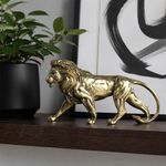 Figura Decorativa León Caminando Dorado 23 cm