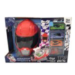 Set de Juguetes Casco Lanzador de Vehículos en Color Rojo de 17 Piezas